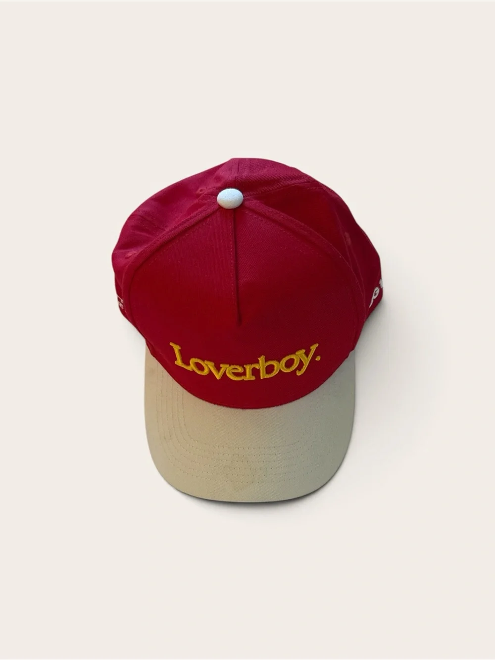 AUG11 Loverboy Red & White Snapback Hat | Embroidered Logo | One Size